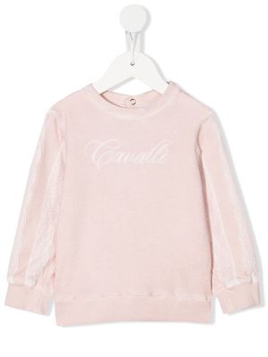 Roberto Cavalli Junior embroidered logo sweatshirt - Pink
