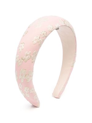 Roberto Cavalli Junior floral-embroidered head band - Pink