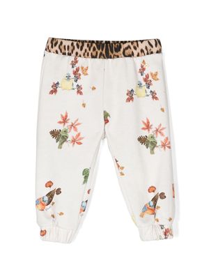 Roberto Cavalli Junior floral-print cotton pants - Pink