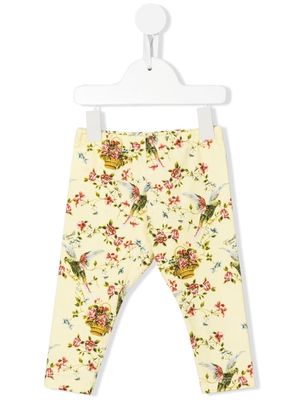 Roberto Cavalli Junior floral print leggings - Yellow