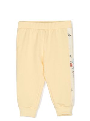 Roberto Cavalli Junior floral-trim sweatpants - Yellow