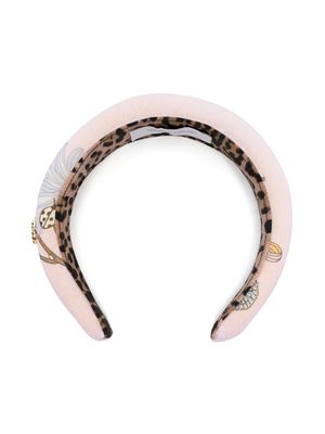 Roberto Cavalli Junior graphic-print cotton headband - Pink
