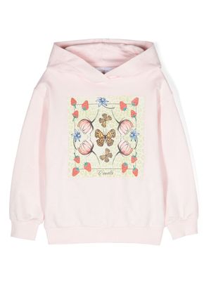 Roberto Cavalli Junior graphic-print cotton hoodie - Pink