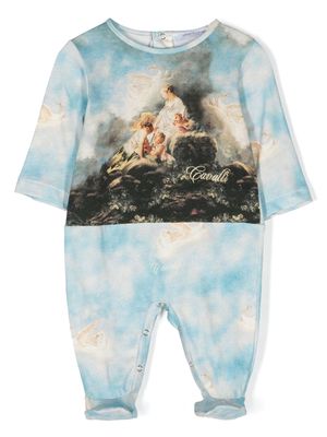 Roberto Cavalli Junior graphic-print cotton pajama - Blue