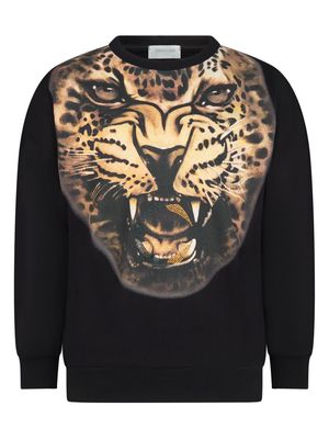 Roberto Cavalli Junior graphic-print cotton sweatshirt - BLACK