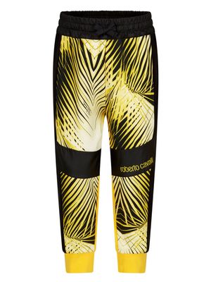 Roberto Cavalli Junior graphic-print cotton track pants - Yellow