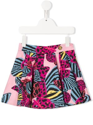 Roberto Cavalli Junior graphic-print pleated skirt - Pink