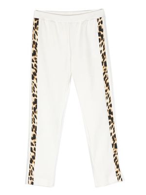 Roberto Cavalli Junior leopard-print track pants - White