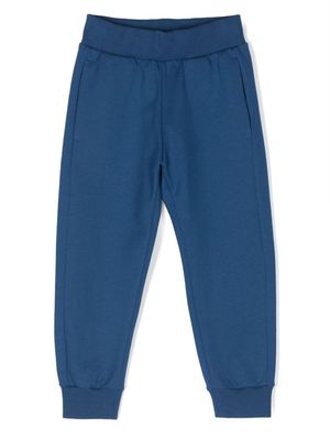 Roberto Cavalli Junior logo-embroidered cotton trousers - Blue