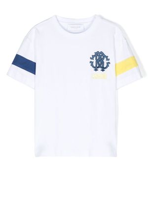 Roberto Cavalli Junior logo-embroidered short-sleeve T-shirt - White