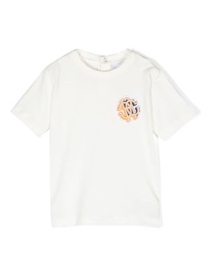 Roberto Cavalli Junior logo-patch cotton T-shirt - White