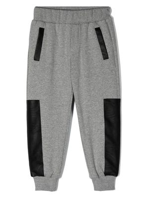 Roberto Cavalli Junior logo-patch stretch-cotton track trousers - Grey