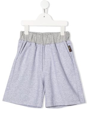 Roberto Cavalli Junior logo-patch track shorts - Grey