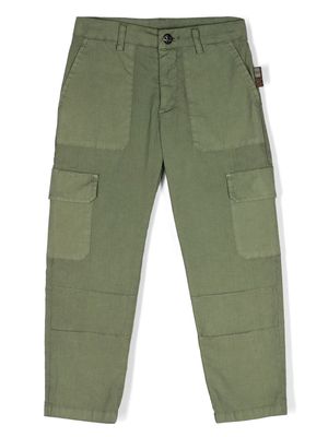 Roberto Cavalli Junior logo-print cargo trousers - Green