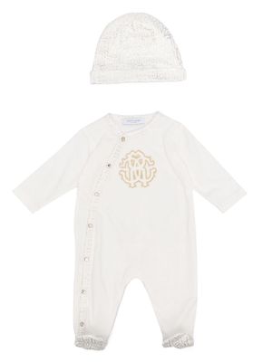 Roberto Cavalli Junior logo-print cotton babygrow set - White