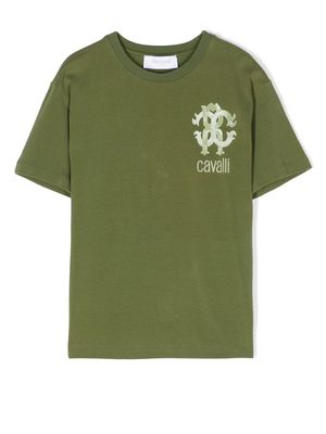 Roberto Cavalli Junior logo-print short-sleeve T-shirt - Green