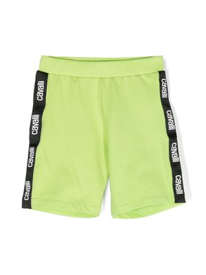 Roberto Cavalli Junior logo-print shorts - Green