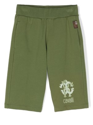 Roberto Cavalli Junior logo-print track pants - Green