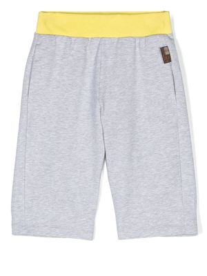 Roberto Cavalli Junior logo-print track shorts - Grey