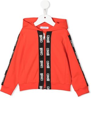 Roberto Cavalli Junior logo-print zip-up hoodie - Red