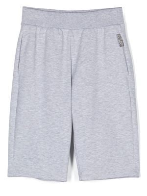 Roberto Cavalli Junior mélange-effect jersey shorts - Grey