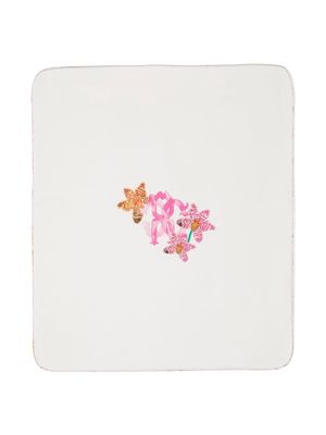 Roberto Cavalli Junior monogram-print floral blanket - Pink