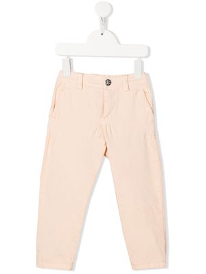 Roberto Cavalli Junior patch-detail straight-leg trousers - Neutrals