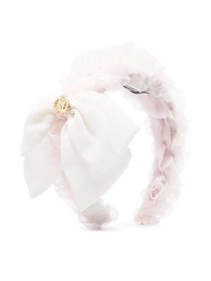 Roberto Cavalli Junior ruffled tulle silk headband - Pink