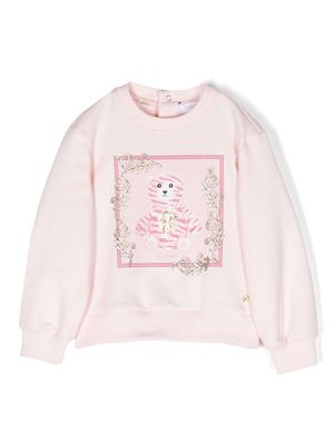 Roberto Cavalli Junior teddy bear-print sweatshirt - Pink