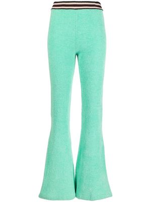 Roberto Cavalli knitted embroidered flared trousers - Green