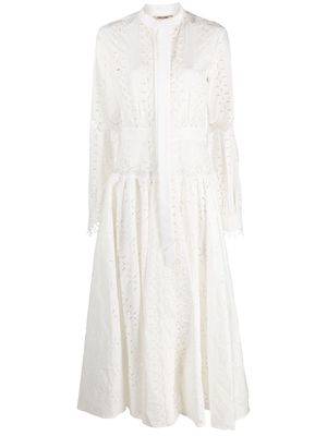 Roberto Cavalli lace-panel maxi dress - White