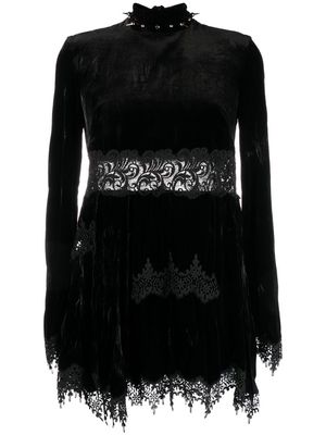 Roberto Cavalli lace-panel minidress - Black