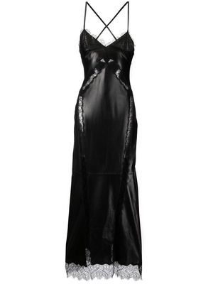 Roberto Cavalli lace-trim midi dress - Black