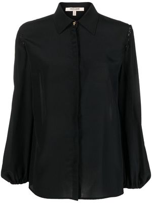 Roberto Cavalli lace-up silk shirt - Black