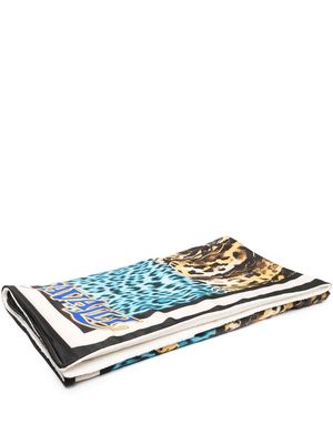 Roberto Cavalli leopard-print beach towel - Blue