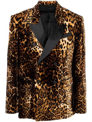 Roberto Cavalli leopard-print blazer - Neutrals