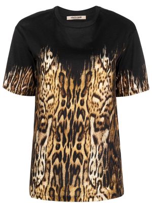 Roberto Cavalli leopard-print cotton T-shirt - Black
