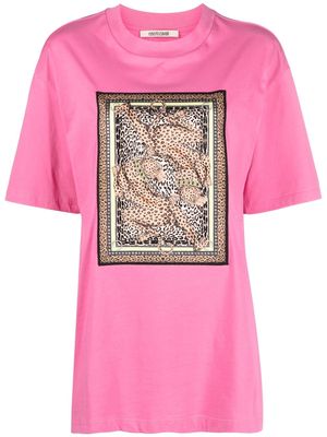 Roberto Cavalli leopard print cotton T-shirt - Pink