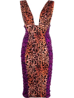 Roberto Cavalli leopard-print dress - Brown