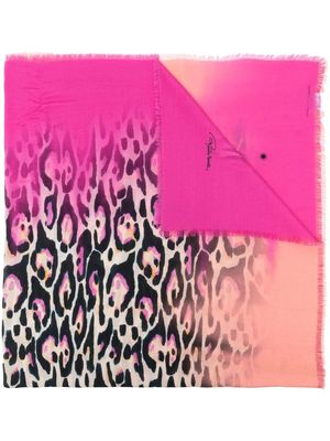 Roberto Cavalli leopard-print gradient scarf - Pink