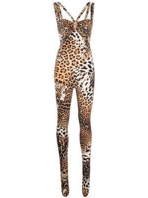 Roberto Cavalli leopard-print jumpsuit - Neutrals