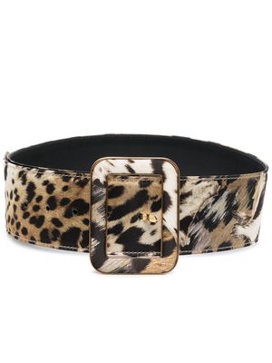 Roberto Cavalli leopard-print leather belt - Neutrals