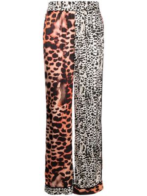 Roberto Cavalli leopard print panelled trousers - Neutrals