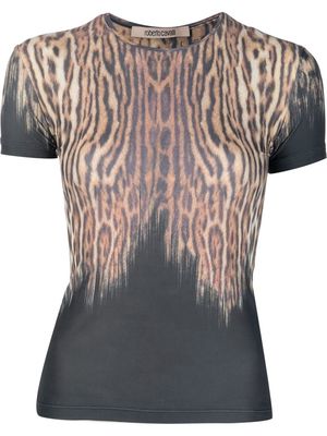 Roberto Cavalli leopard-print short-sleeved T-shirt - Neutrals