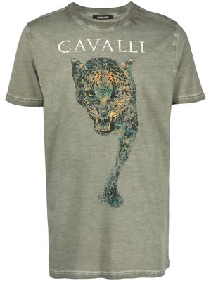 Roberto Cavalli leopard-print T-shirt - Green