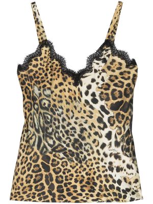 Roberto Cavalli leopard-print top - Black