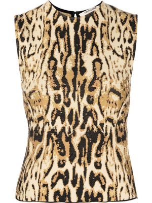 Roberto Cavalli leopard-print vest top - Yellow
