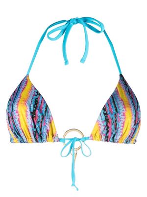 Roberto Cavalli logo-charm bikini top - 09000