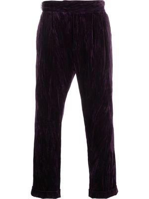 Roberto Cavalli logo-embellished cropped trousers - Purple