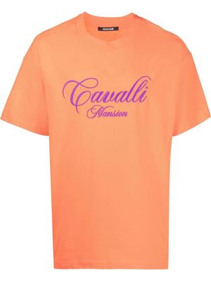 Roberto Cavalli logo-embroidered T-shirt - Orange